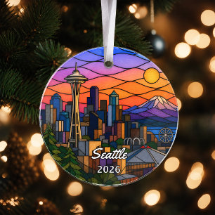 Ornamento Acrílico Personalizado de Seattle, Lavag