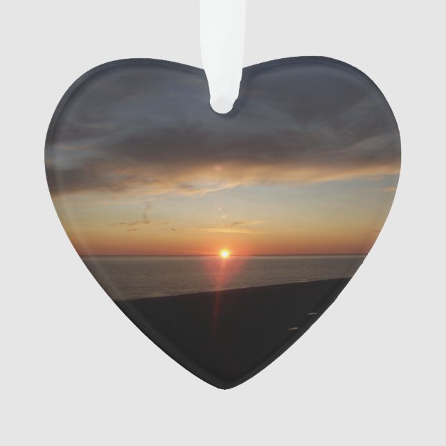 Ornamento Acrílico Sunset do Lago Michigan (Frente)