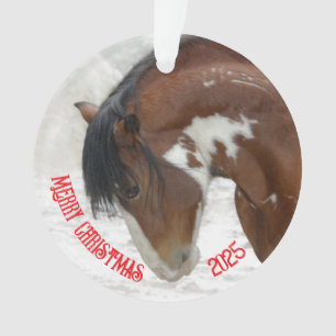 Ornamento Acrírio de Natal para Cavalos de Neve
