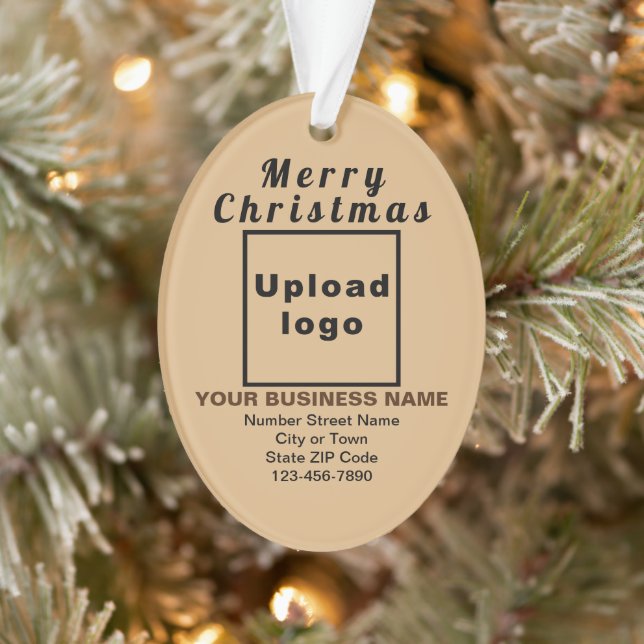 Ornamento Acrírio de Oval Castanho claro de Natal comercial (Árvore)