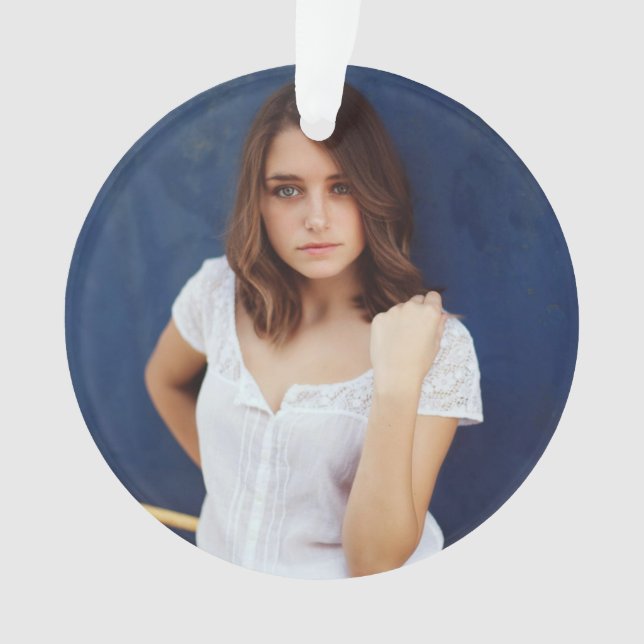 Ornamento Acrylic Birthday Ornament with Photo & Message (Frente)