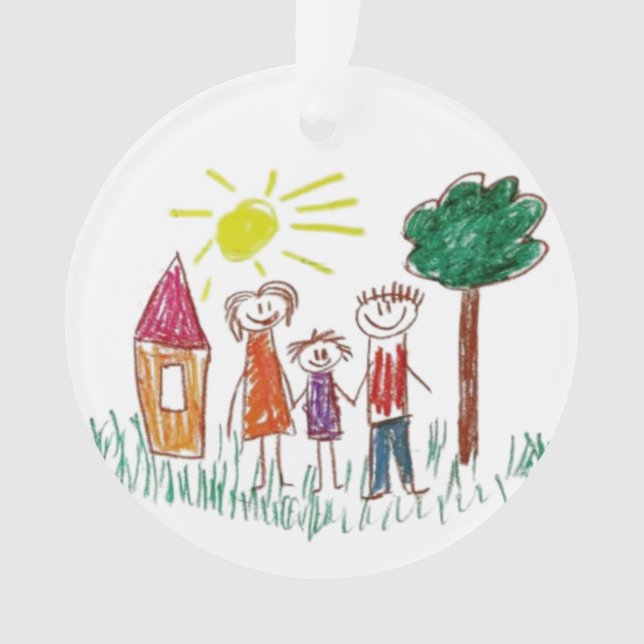 Ornamento Add your Child's Artwork to this  (Frente)
