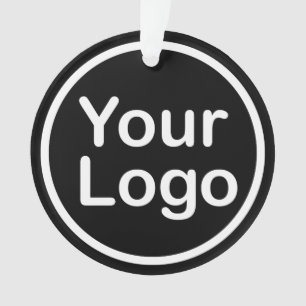 Ornamento Adicione Seu Próprio Logotipo Fundo Preto
