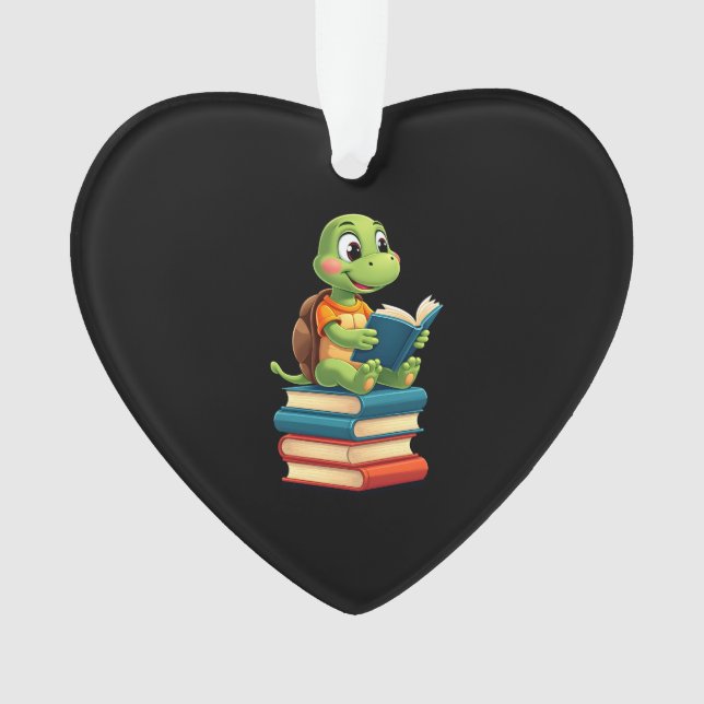 Ornamento Adorable Turtle Reading Books (4) (Frente)