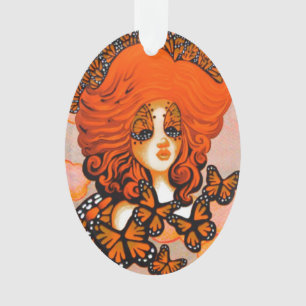Ornamento Adorno de Fada Borboleta Rainha Monarca