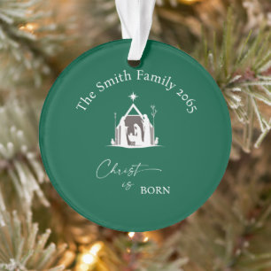 Ornamento Adorno de Natal em Acrílico Verde Personalizado co