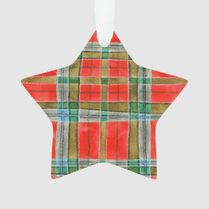 Ornamento Adorno Estrela Acrílico Xadrez MAC BAIN
