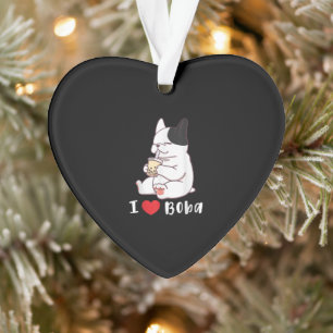 Ornamento Adoro Boba Bubble Tea Dog Cut French Bulldog Gift