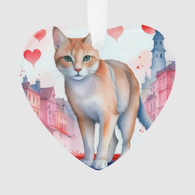 Ornamento Adoro um gato (Frente)
