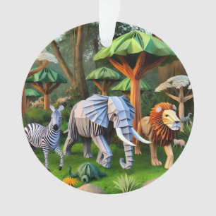 Ornamento African animals in origame