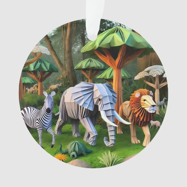 Ornamento  African animals in origame (Frente)