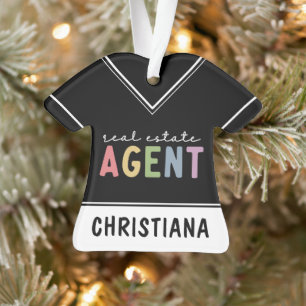 Ornamento Agente de Imóveis de Nome Personalizado Presente