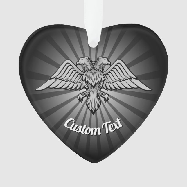 Ornamento Águia cinza com dois Nomes de Cabeça (Frente)