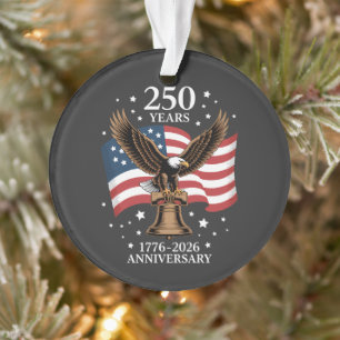 Ornamento Águia e Bandeira 250 Anos da América 1776-2026