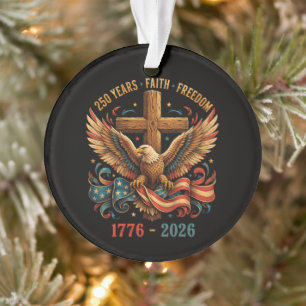 Ornamento Águia Patriótica de 250 Anos de Fé e Liberdade