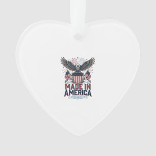 Ornamento Águia Patriótica Feita na América Camisa do Dia 4