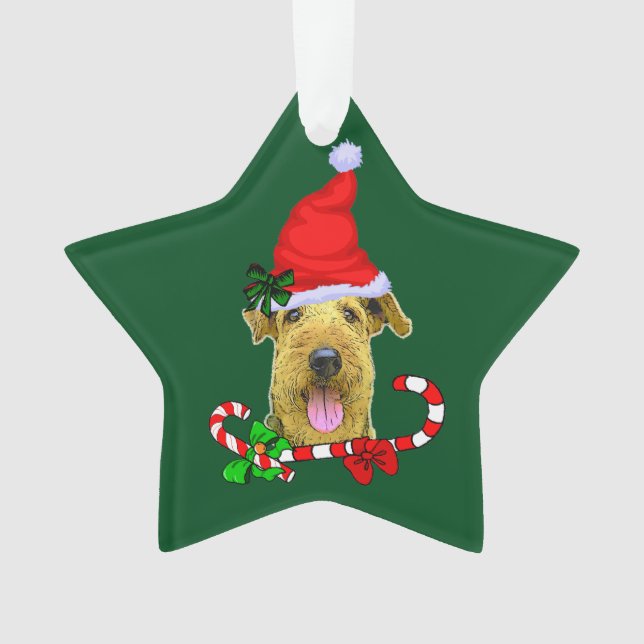 Ornamento Airedale Terrier Christmas (Frente)