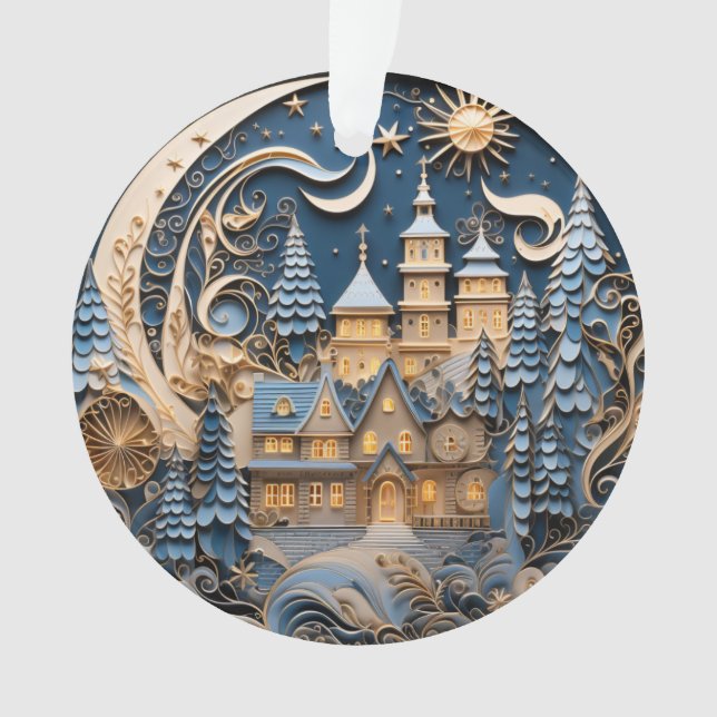 Ornamento Aldeia de Natal 3d (Frente)