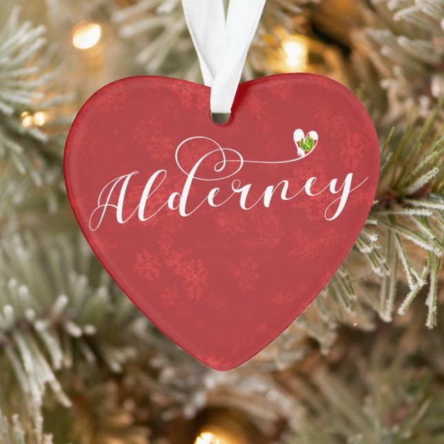 Ornamento Alderney Flag Heart, Channel Isles (Árvore)