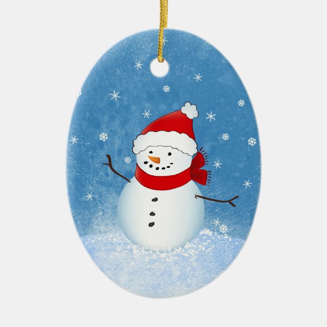 Ornamento alegre do boneco de neve (Frente)