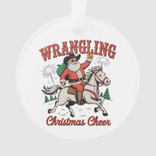 Ornamento Alegria de Natal Cowboys Santa País