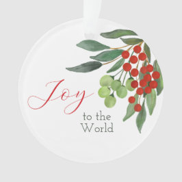 Ornamento Alegria personalizada ao Natal da Holly Vermelha