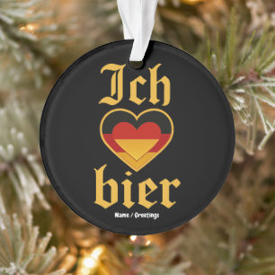Ornamento Alemão Ich Heart Bier Oktoberfest Funny Bavarian