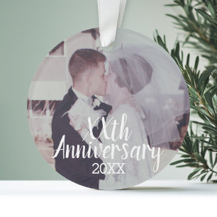 Ornamento Algum aniversário de casamento - com foto complet
