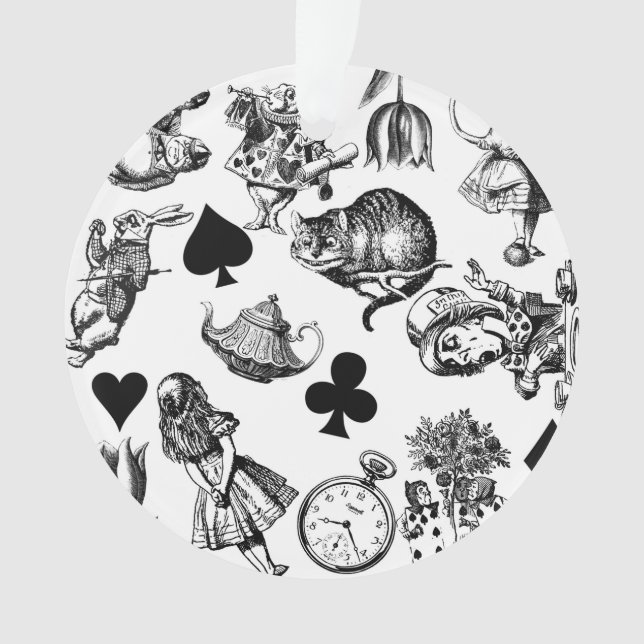 Ornamento Alice White Rabbit Wonderland Cheshire Cat (Frente)