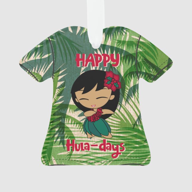 Ornamento Aloha Honey Natal Holiday Hula Aloha Camisa Ou (Verso)