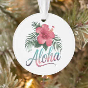 Ornamento Aloha Ilhas Havaianas Havaí Flor de Hibisco