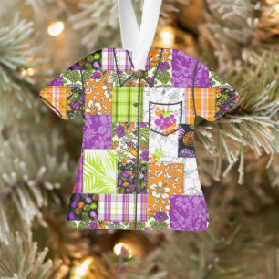 Ornamento Aloha Patchwork Hawaiai Tropical Aloha Shirt