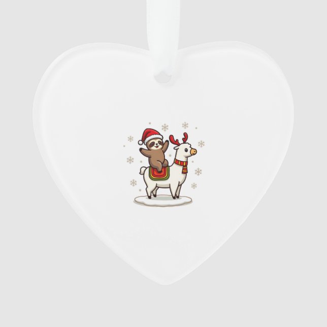 Ornamento Alpaca Sloth Christmas (3) (Frente)