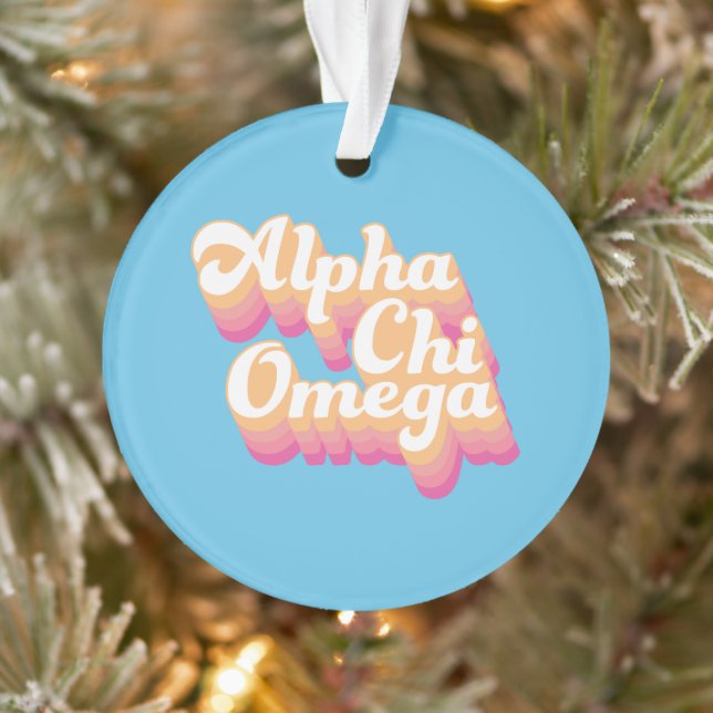 Ornamento Alpha Chi Omega | Fonte Groovy (Árvore)