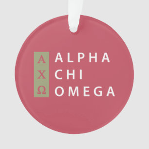 Ornamento Alpha Chi Omega Logotipo Empilhado