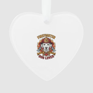 Ornamento Amante de Cachorro Bombeiro Dalmatian Fogo Capacet