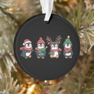 Ornamento Amante de Pinguim de Natal Animais Fofos Família N