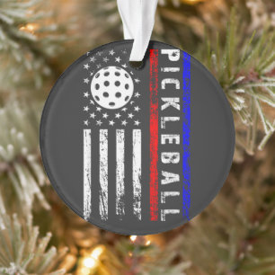 Ornamento Amantes de Pickleball Bandeira Americana 4 de Julh