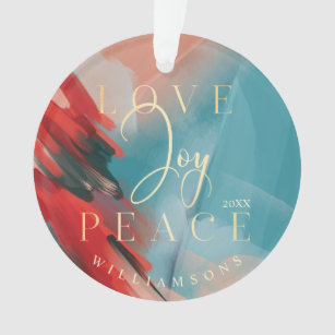 Ornamento Ame Joy & Peace Abstrato Paint Bruske Foto