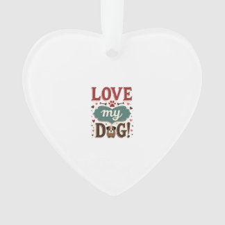 Ornamento Ame Me Ame Meu Cachorro Vintage Impressão de Pata