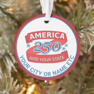 Ornamento América 250 Adicionar Estado Patriótico Cool Dupla