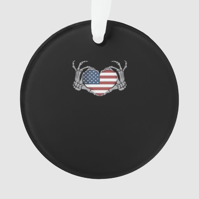 Ornamento American Flag Heart Feed (Frente)