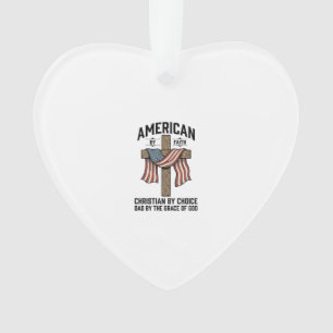 Ornamento Americano pela Fé Pai Cristão Cruz Patriótica Cam