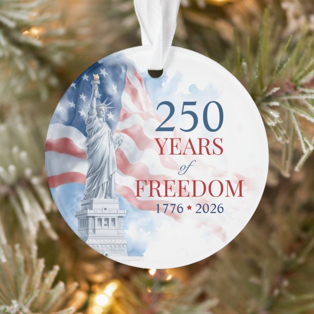Ornamento America's Semiquincentennial 250 Years Freedom (Árvore)
