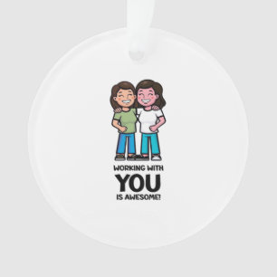 Ornamento Amigos do Trabalho - Duas Mulheres Clássicas