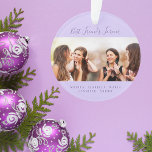 Ornamento Amigos para a vida fotográfica violeta nomes guard<br><div class="desc">Um presente para o(s) seu(s) melhor(s) amigo(s) para aniversários,  Natal ou evento especial. Texto: Amigos para a Vida,  escrito com um script de estilo com letra de tendência. Personalize e use sua própria foto e nomes. Um violeta de tendências,  fundo colorido de lavanda.</div>