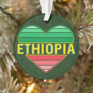 Ornamento Amo a Etiópia, Coração Etíope