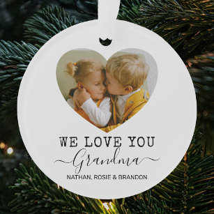 Ornamento Amo-Te, Avó Coração, Foto Da Árvore De Natal