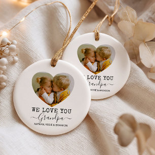 Ornamento Amo Você Vô coração Foto Árvore de Natal