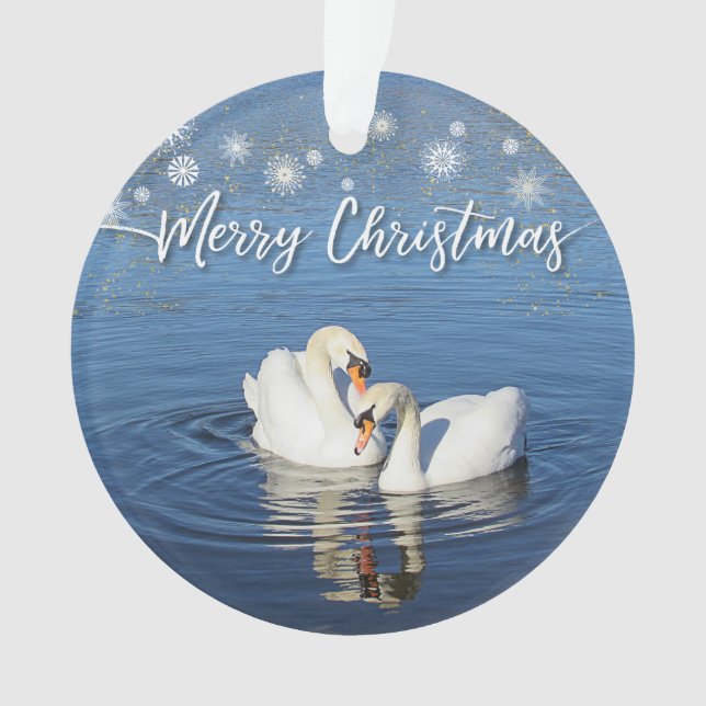 Ornamento Amor Cisnes Natal (Frente)
